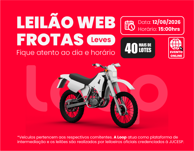 Evento Web Frotas - mais de 40 lotes, dia 12/08 ás 15 horas