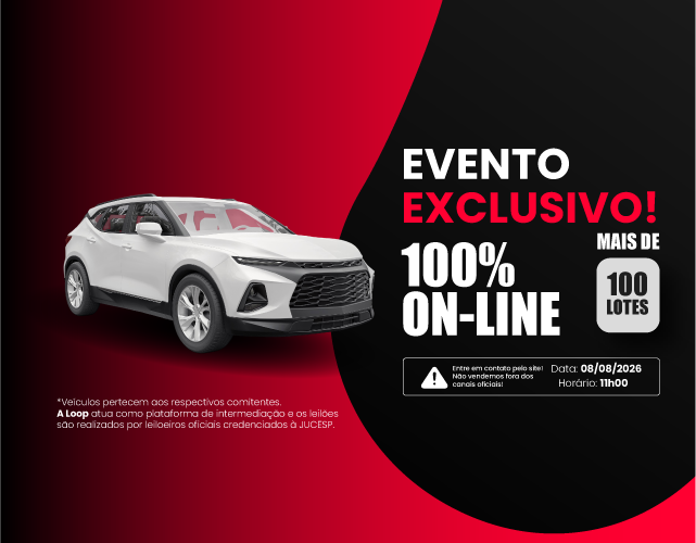 Evento Exclusivo Sábado - Evento 100% on-line. Mais de 100 lotes.