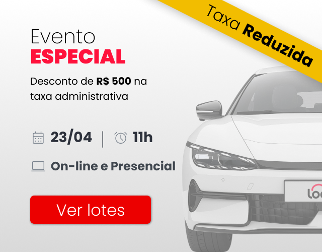 Evento especial dia 23 de abril às 11 horas - Desconto de R$ 500 na taxa administrativa para carros